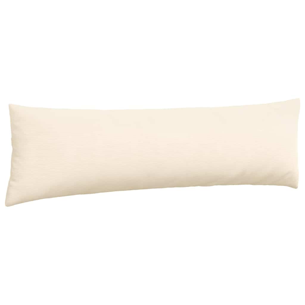 Sofa Pillows 2 pcs Cream 145 x 40 cm Corduroy Fabric